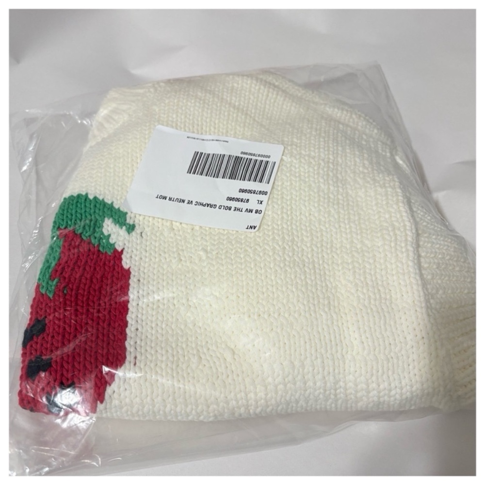 NWT Anthropologie Maeve The Pippa Crew-Neck Strawberry Sweater Cap-Sleeve XL - Picture 7 of 14